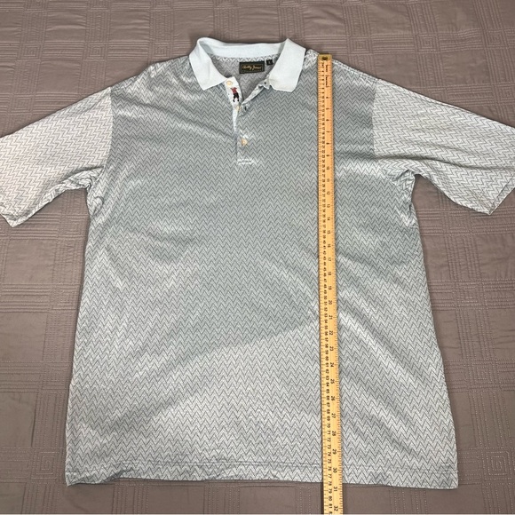 Bobby Jones Polo Shirt Mens Large Light Blue Chevron Vintage Golf Cotton - Picture 7 of 12